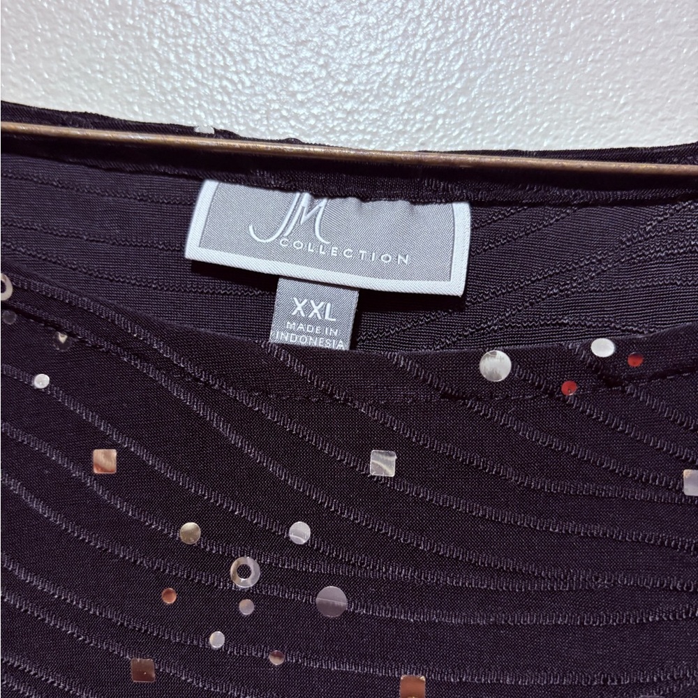 Black Sequin Embellished Top - Picture 6 of 7